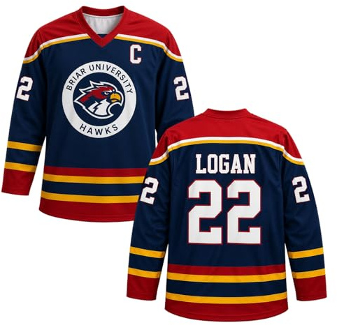 Maillot Hockey sur Glace Unisexe,Tee Shirt Campus Manches Longues et col V pour Hommes et Femmes,Maillot de Hockey Haut de Sport Chic