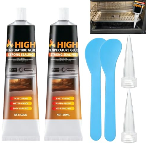 Xivicii 2Pcs High Temperature Silicone Sealant, Heat Resistant Glue Adhesives Sealers for Sealing Glass Cooktops Oven Door Microwave