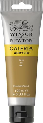 Winsor & Newton 2131283 Galeria Acrylfarbe, hohe Pigmentierung, lichtecht, buttrige Konsistenz, 120ml Tube, gold