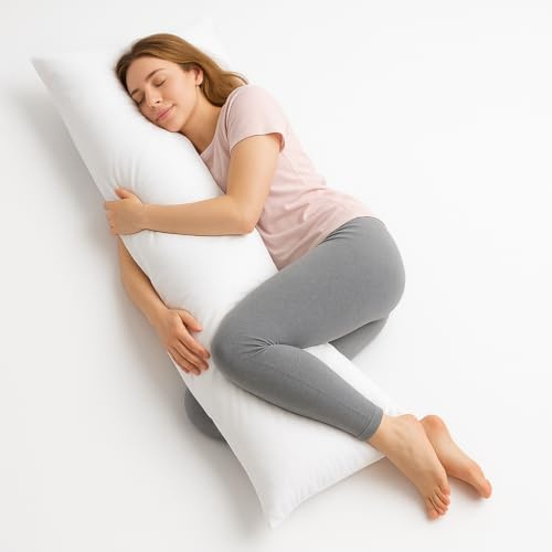 Rohi 6ft Full Body Pillow – Soft Polyester Filling Body Cushion with Polycotton Cover – Orthopaedic Long Bolster Pillow King Size (19”x72”) for Maternity, Side Sleepers, and Back & Neck Support