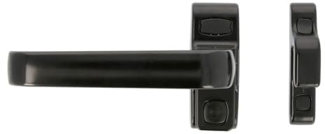 Amig - Türgriff Gamma Alu | Schiebetür Griff Edelstahl | Messing Türgriff Innen | Türöffner 30V | Einsteckschloss Dornmaß 30mm, Schwarz, Aluminium