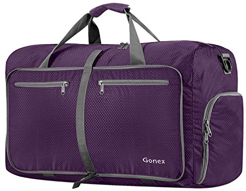 Gonex Faltbare Reisetasche, Leicht mit Schuhfach, 60L, Lila