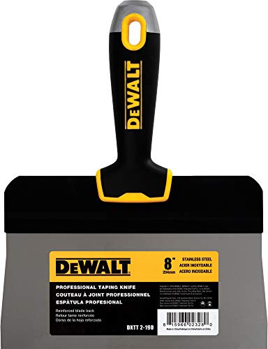 DEWALT 8 Big Back Taping Knife | Stainless Steel w/Soft Grip Handle | DXTT-2-190