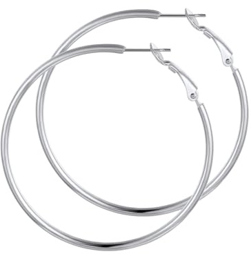 GoldChic Ohrringe Creolen Edelstahl Damen 20-100mm Hoop Silber/Gold/Schwarz | Damen Creolen Edelstahl Ohrschmuck wasserfest,Einfach zu tragen, leicht, kann den ganzen Tag getragen werden