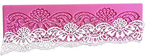 DUBENS Fondant Eindruck Matte, Textur Design Silikon Kuchen Dekorieren Lieferungen für Ton Eindruck Matte Spitze Form für Kuchen Dekorieren Spitze Kuchen Formen (Spitze Form B)