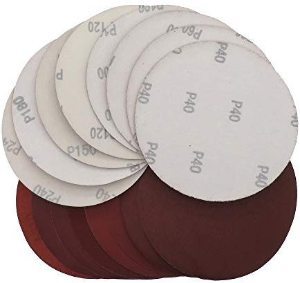 10 PZ 5 Pollici 125 MM Ossido di Alluminio Carta Abrasiva A Secco Dischi Abrasivi Hook Loop 60 a 2000 Grane per Pietra, Lucidatura Legno Mobili, 800
