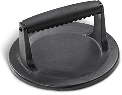 Enders Prensa hamburguesas de hierro fundido masivo y esmaltado - Molde hamburguesas para hamburguesas trituradas con asa estable y ergonómica para manejo fácil #8816