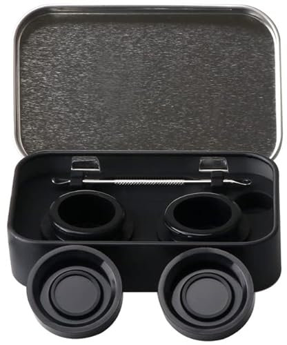5ML tragbares Silikonwachsöl-Dosenset mit Picker-Tool Mini-Rundbehälter Edelstahlgläser Travel Kit Zigarettenschachtel-Vereinigte Staaten,4