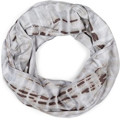 styleBREAKER Sciarpa Unisex Loop con stampa del modello Batik Stripe, Gradiente leggero di sciarpa tubolare, scialle 01016213, colore:Grigio-oliva chiaro