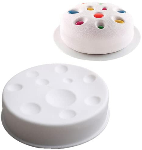 DUBENS Mond Silikonform, Kuchenform und Strukturierten Kraterdetails, Runde Backformen für Käsekuchen, Schokoladenkuchen, Regenbogenkuchen, Brownie-Tortenkuchen