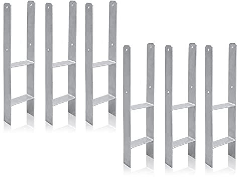 Herrselsam H-Anker Pfostenträger 600mm Länge, Materialstärke 4.7mm für stabile Holzkonstruktionen(6 Stück 121mm)