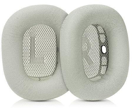 SINOWO Ohrpolster für Apple AirPods Max Kopfhörer, Ersatz-Leder-Ohrpolster, schweißfest, mit Magnet, Proteinleder und Memory-Schaum (Silber)