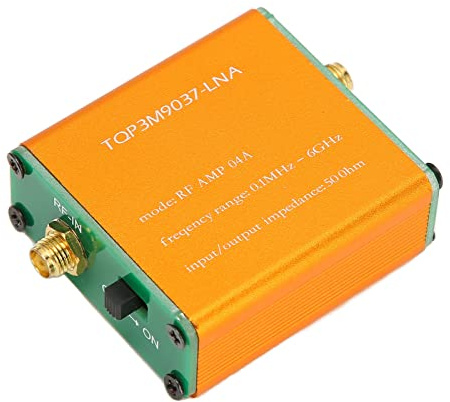 RF Amplifier, 0.1MHz‑6GHz Full Band Low Noise Amplifier, 1.95GHz 20dB High Gain LNA RF Power Preamplifier Module, 50Ω (2500mAh Li Ion Battery)