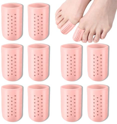 10er-Pack Silikon-Gel-Zehenkappen für Großzehen mit atmungsaktiven Löchern - Schutz vor Schmerzen bei Hühneraugen, Blasen und eingewachsenen Zehennägeln