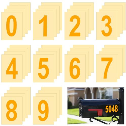 40 Stück Gold Zahlen Aufkleber 10 x 5 cm Vinyl Reflektieren Wasserdicht Klebezahlen 0-9 Briefkasten Adresse Nummer Hausenummer Selbstklebend,Sticker Wetterfest Klebezahlen,Selbstklebende Ziffern
