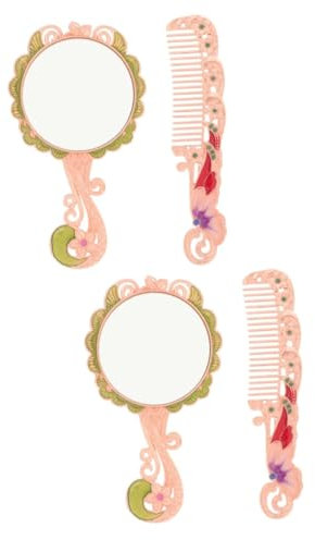 minkissy 2 Sets Reise-handspiegel Make-up-Spiegel mit Kamm Vintage-Stil Kompakt für Besondere Anlässe