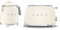 Smeg 50’s Style Retro Range Breakfast Set, 0.8L 1400W Mini Kettle and Multi-Functional Control 2-Slice 950W Toaster, Cream, KLF05CRUK/ TSF01CRUK