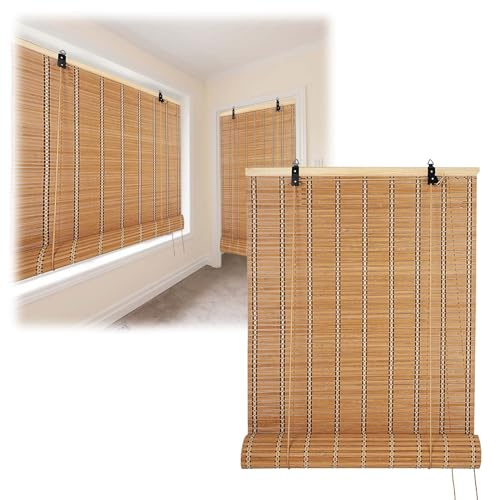 Sunshade Bamboo Roller Blinds for Windows 45 50 60 65 70 80 90 100 105 110 120 130 140 150 160 Wide Natural Bamboo Blinds Indoor Privacy Protection Bamboo Curtain with Lift Easy Installation (Size :