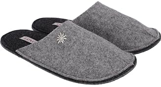 LEVITAS Point - Pantofole in Lana Agugliata | Suola in Lana Trattata, Antiscivolo, Senza Tacco | Lavabili in Lavatrice, Made in Italy, Colore Grigio, Numero 43-44