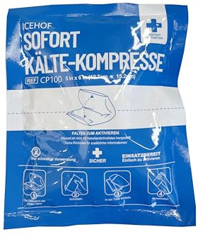 ICEHOF Cuscinetti refrigeranti da piegare, 25 compresse refrigeranti istantanee, 15,3 x 12,7 cm, confezione refrigerante monouso, per il viaggio, confezione refrigerante da piegare