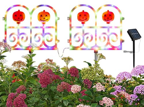 Generico Recinzione da giardino illuminata, luci per recinzione 'albero di Natale, Bordo del giardino con staccionata 2X, Recinzione con bordi impermeabili per paesaggi esterni, cortile