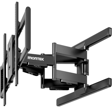 monTEK TV-Wandhalterung 43–95 Zoll, bis 60 kg, VESA bis 800x400 | vollbewegliche doppelarmaufbau,auszug bis 56 cm, werkzeuglose Neigung & Schwenk, stabiler