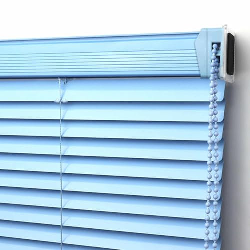 DZHTUF Aluminium Jalousien, Innen Verdunkelung Horizontale Fensterläden, Jalousien, 25mm Aluminium Lamellen Jalousien, Home Window Treatments Jalousien, Lichteinstellung, Blau,W×H-50x180cm/20x71in