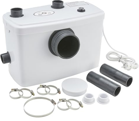 Arebos elevador 600 W | bomba aguas residuales | bomba aguas fecales | aguas residuales | para WC, ducha, lavabo | 100 l/min | blanco
