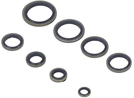 Arandela de Sello de Aceite de Alto Rendimiento con 110 Pcs para M6 M8 M10 M12 M14 M18 Aplicaciones M20: Arandelas de Sellado Unidas a Metal y Goma Resistentes para Soluciones de Juntas de Aceite