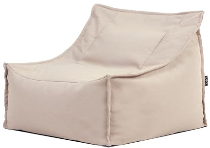 Icon Alto Outdoor Sitzsack Sessel für Erwachsene, Beige, Olefin Stoff für Drinnen und Draußen, Riesen Sitzsack mit Füllung, Bequemer Sessel, Garten, Terrasse, Lounge
