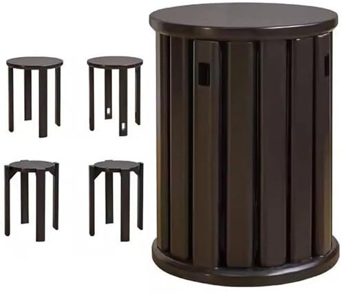 Stapelhocker aus Holz, 4er Set, Massivholz, multifunktional, Stapelhocker für Wohnzimmer, Schlafzimmer, Küche, Esszimmer, platzsparendes minimalistisches Design
