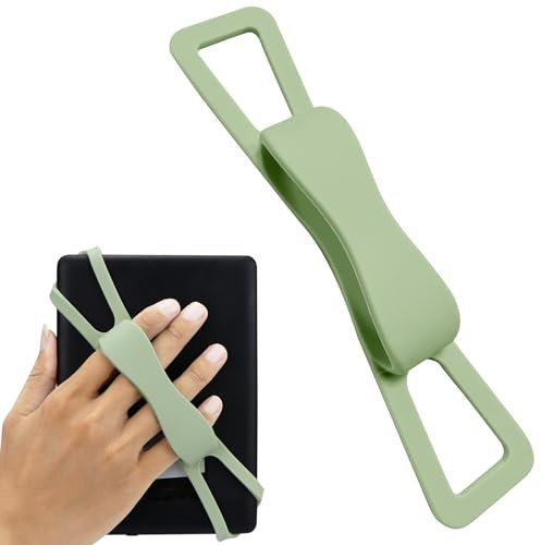 ZhaoCo Universal Anti-Rutsch Silikon Handschlaufe Fingergriff Halterung für 6“ / 6.8'' / 7'' Kindle eReader/Kobo/Sony Ebook - Grün