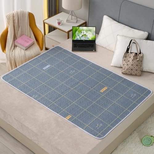 Hearda Traversa Letto Lavabile Anziani e Bambini, Traversa Assorbente Impermeabile per Incontinenza, Singolo Matrimoniale Coprimaterasso Morbide Traspirante Riutilizzabili (Grigio,180x210cm)