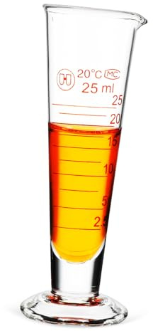 HIAKDOFT Glass Measuring Cup Small Lab Beaker with Cone Shaped Design Transparent Graduated for Precise Liquid Measurement Kitchen and Laboratory Use