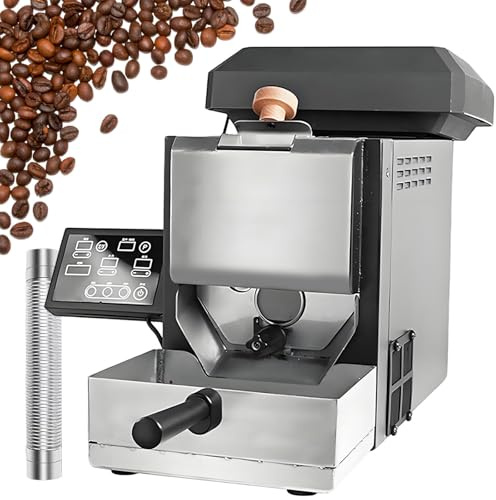 AUTUMFLATGAO Torréfacteur De Café Domestique, Machine à Café Automatique, Torréfacteur De Grains De Café De 200 G avec 9 Profils Prédéfinis, avec Bac à Grains Et Filtre à Fumée