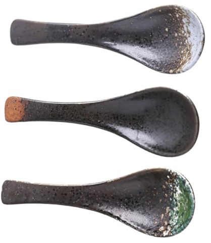 VALICLUD 3 Piezas Cuchara Sopera de Cerámica de Estilo Japonés Cucharón para Cocinar Herramienta de Cocina Cucharas Hogar para Color Aleatorio