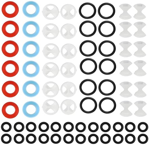 72-Piece Faucet Washer Assortment for Mixer Taps - Durable Ceramic, Silicone & Rubber Materials for Bathroom & Kitchen Faucet Repairs