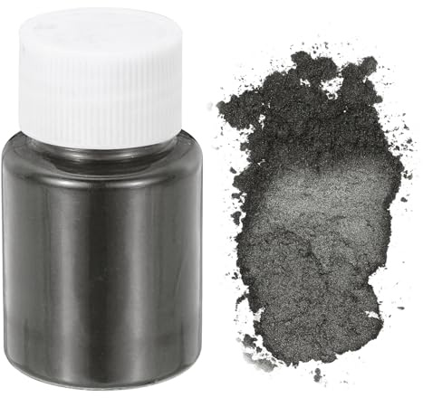QUARKZMAN Mica Pulver 10g Kosmetik Grade Glimmerpulver 600 Mesh Mica Powder Epoxidharz Farbe Pigmentpulver für Gießharz Seifenfarbe Kerzenfarbstoff DIY Nagellack und Lipgloss Silber Grau