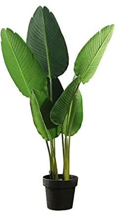Konstgjord träd Konstgjord växt Konstgjord resenär Bananträd Falsk grön växt Krukväxt inomhus Vardagsrum Växtdekoration Ornament Dekorera (A 120cm)