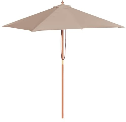 Mokuyary Sonnenschirm mit Holz-Mast 150x200 cm Taupe Balkon