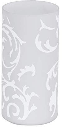 Eglo Geo, lampada da tavolo minimalista in vetro opalino opaco con motivo floreale, lampada da salotto con interruttore, presa E14