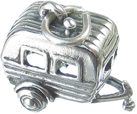 Caravan Sterling Silber Charm .925 x 1 Camping Trailer Camper Charms