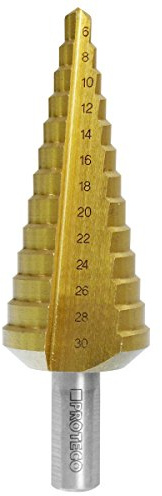 Proteco-Werkzeug® HSS Titan TIN Profi Stufenbohrer Konusbohrer Schälbohrer Metallbohrer 6-30 mm