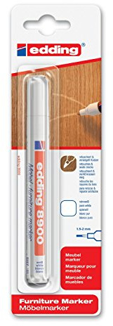 edding 8900 Möbelmarker, Rundspitze 1,5-2 mm, permanent (2er Pack, reinweiß)
