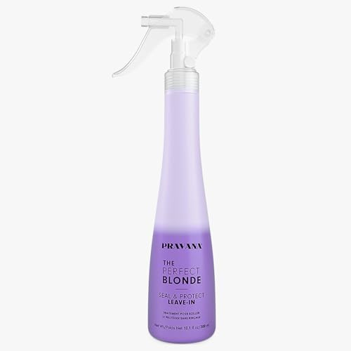 Pravana The Perfect Blonde Seal & Protect Leave-In Conditioner | Neutralizes Brassy, Yellow Tones | For Color-Treated Hair | Detangles, Protects, Moisturizes Strands | 10.1 Fl Oz