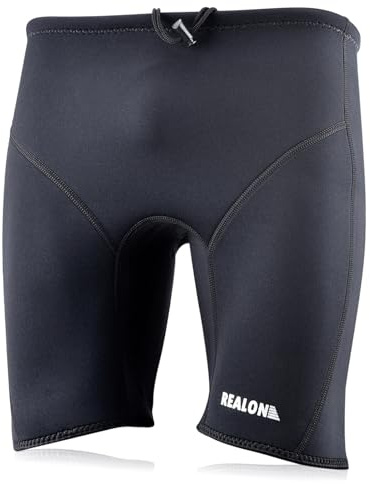 Realon Jammer 3 mm neopren varma byxor stora super stretch våtdräkt shorts XSPAN herr badbyxor för simning surfing dykning (M) svart