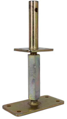 Stabiler T-Pfostenträger Basic mit Dorn zum Aufschrauben höhenverstellbar 140-200 mm aus Stahl verzinkt