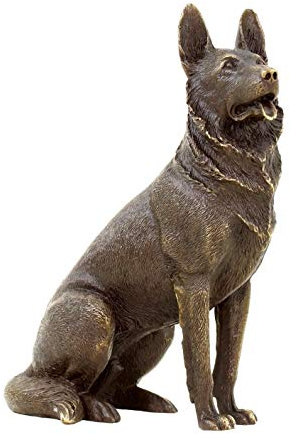 Deutscher Schäferhund - Tierfigur Hund - Bronzeminiatur - Hundestatue - signiert Milo - Wachhund - Skulpturen online kaufen - Wohndeko für Innen