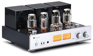 MUZISHARE X7 Amplificador Integrado de Tubos de Vacío Push-Pull, Amplificador de Fono MM,Entrada XLR, Potencia de Salida 25Wx2 o 45Wx2, con Control Remoto, AC 115 o AC 230 se Pueden Cambiar