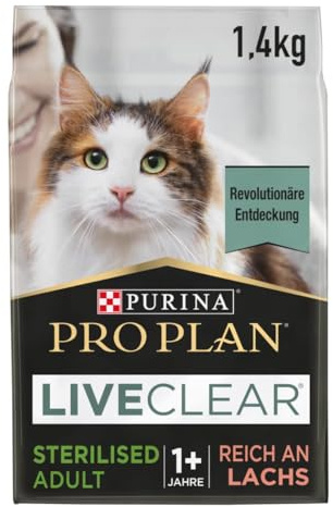 PRO PLAN LiveClear Sterilised Adult, reich an Lachs, 6 x 1,4kg | Katzenfutter trocken